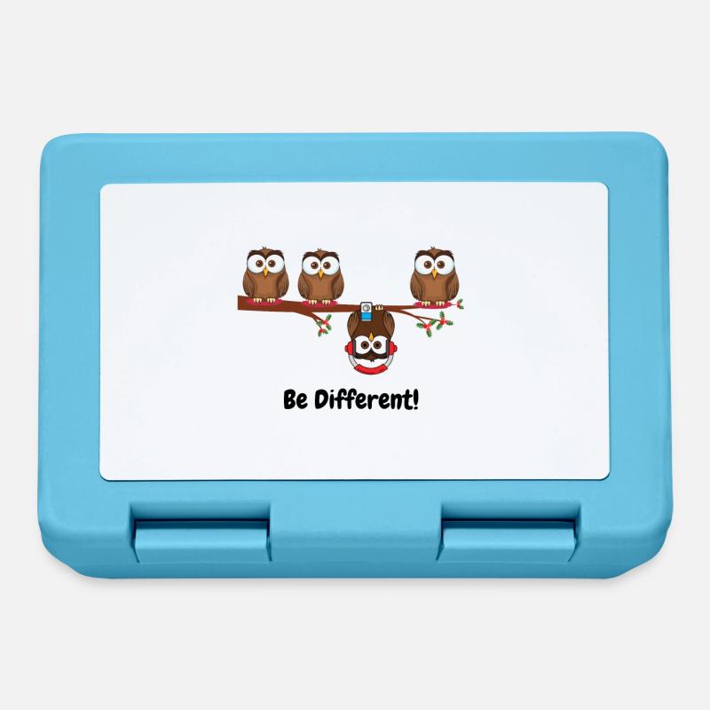 Be different - Süßes Eulen Fun Vogel Geschenk süß - Brotdose - Saphirblau