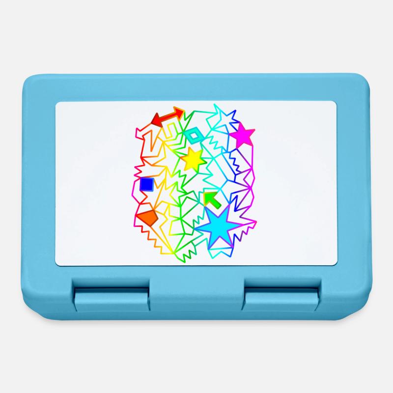bunte Sterne Pfeile Regenbogen Ornamente - Brotdose - Saphirblau