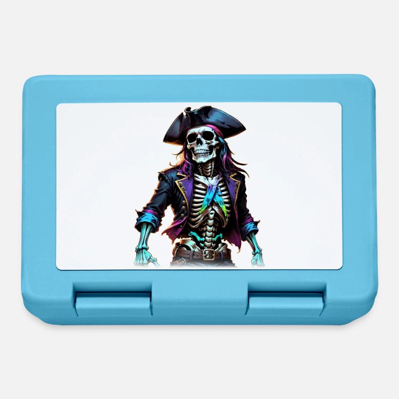 Illustration de squelette de pirate - Boîte à goûter - bleu saphir