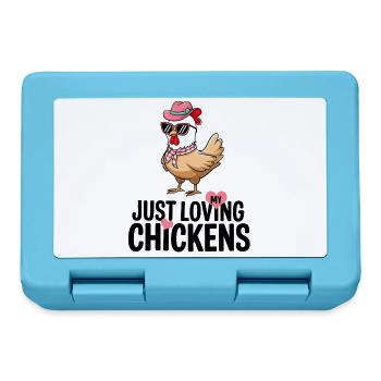 I Love My Chickens - Funny Chickens Cartoon - Lunchbox - sapphire blue - Front