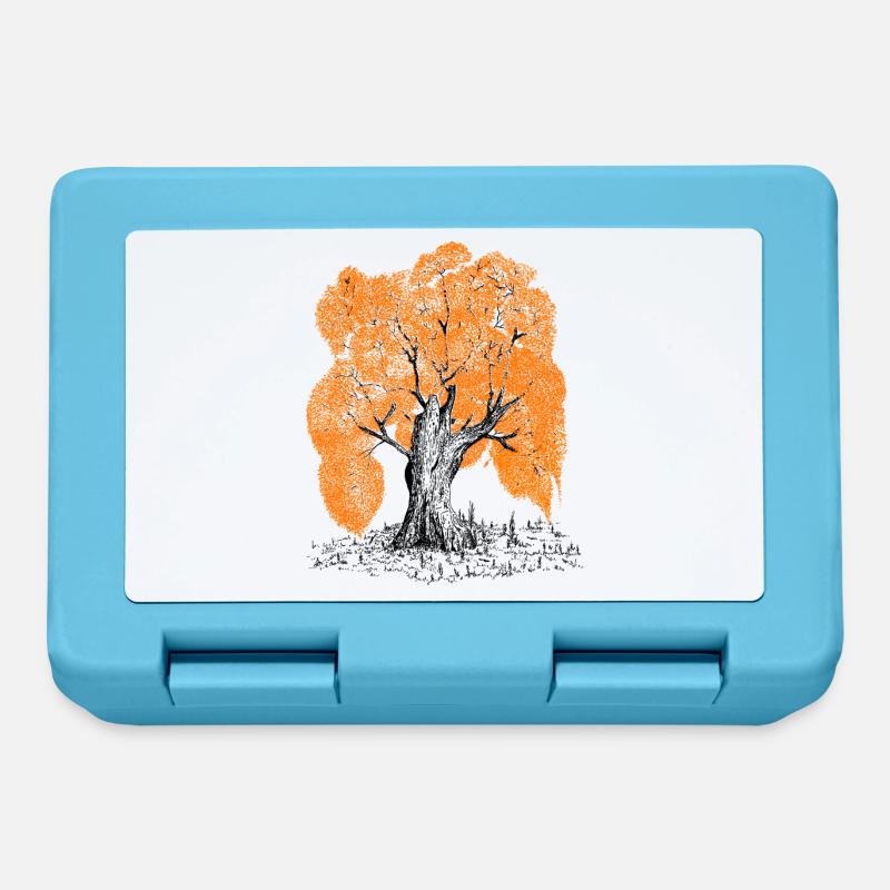 MJR - Orange Tree - Lunchbox - sapphire blue
