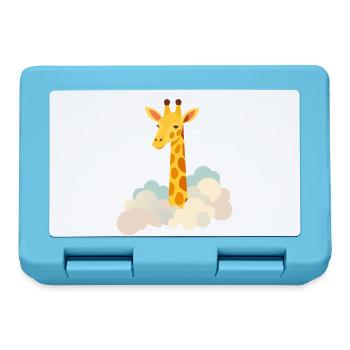 Gentle giraffe above the clouds – Dreamlike motif - Lunchbox - sapphire blue - Front