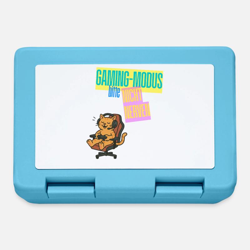 Gaming Mode Cat Not Nerve Design Gaming - Lunchbox - sapphire blue