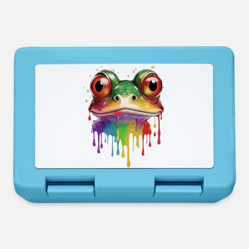 éclaboussure de couleur grenouille portrait - Boîte à goûter - bleu saphir