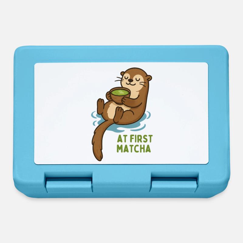 Otter mit Matcha Genuss - Brotdose - Saphirblau
