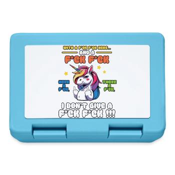 Colorful Unicorn with Cheeky Saying Old Mcdonald - Lunchbox - sapphire blue - Front