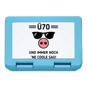 Ü70 Und Immer Noch ’Ne Coole Sau! Cool Geburtstag - Brotdose - Saphirblau - Vorne