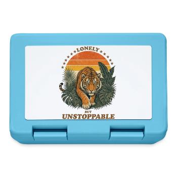 Lonely But Unstoppable - Retro Tiger - Brotdose - Saphirblau - Vorne