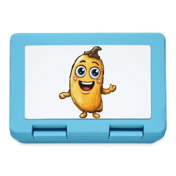 Fröhliche Cartoonbanane - Brotdose - Saphirblau - Vorne