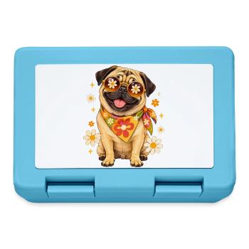 Mops Hund süßer Mops niedlicher Mops - Brotdose - Saphirblau - Vorne