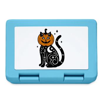 Halloween Katze Kürbiskostüm - Mit Sternen - Brotdose - Saphirblau - Vorne