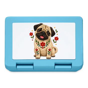 Mops Hund süßer Mops niedlicher Mops - Brotdose - Saphirblau - Vorne