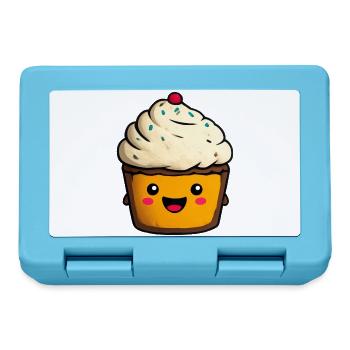 Kawaii Cupcake Gesicht Illustration - Brotdose - Saphirblau - Vorne