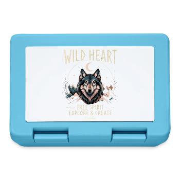 Wolf Wild Heart. Free Spirit  - Brotdose - Saphirblau - Vorne