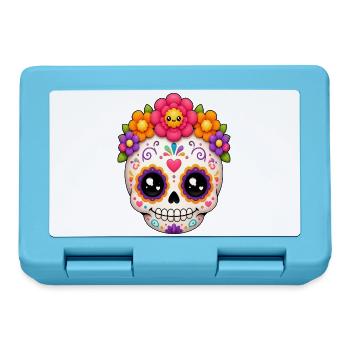 Halloween Sugar Skull Sugarskull kawaii - Brotdose - Saphirblau - Vorne