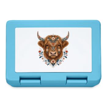 Highland Cow, Schottisches Rind, Hochland Rind - Brotdose - Saphirblau - Vorne