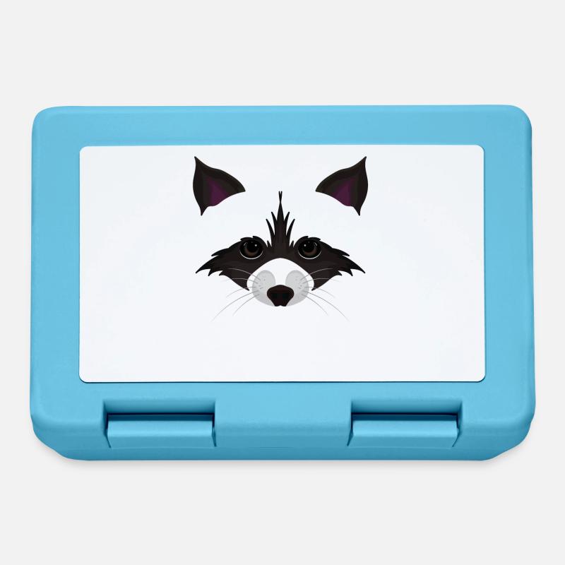 Visage mignon de raton laveur - Boîte à goûter - bleu saphir
