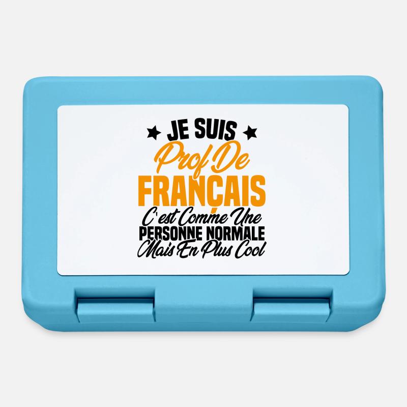 Je suis prof de français Cadeau Prof - Boîte à goûter - bleu saphir