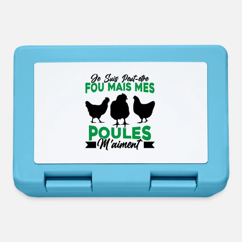 Fou Mais Mes Poules M'aiment Chicken Fermier - Boîte à goûter - bleu saphir