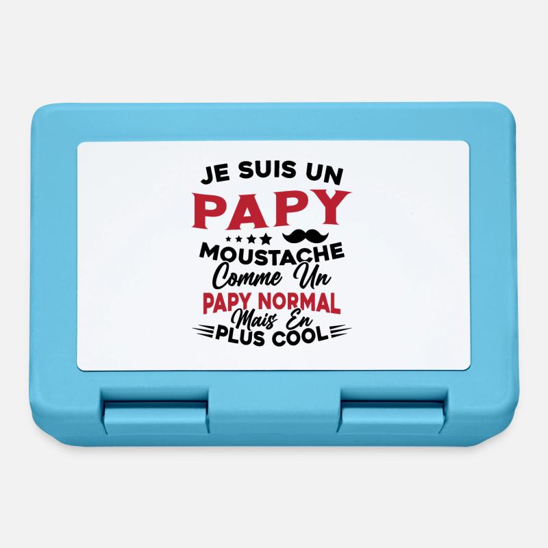 Un Papy Moustache Comme Un Papy Normal - Boîte à goûter - bleu saphir