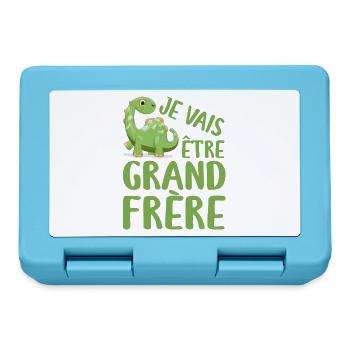 Je Vais être grand frère, Cadeau Grand Frère - Boîte à goûter - bleu saphir - Devant
