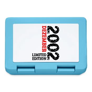 2002 Dezember Limited Edition 21. Geburtstag Deko - Brotdose - Saphirblau - Vorne
