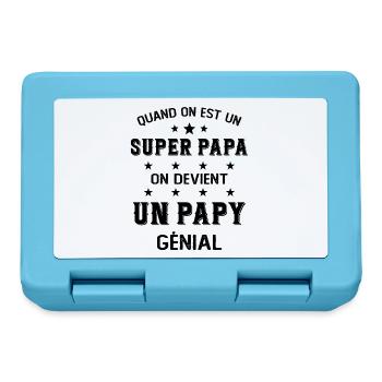 Un Super Papa On Devient Un Papy Génial - Boîte à goûter - bleu saphir - Devant