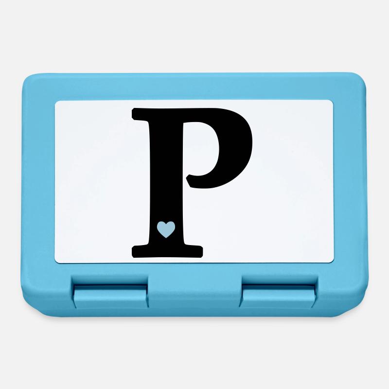 Buchstabe P Anfangsbuchstabe - Brotdose - Saphirblau