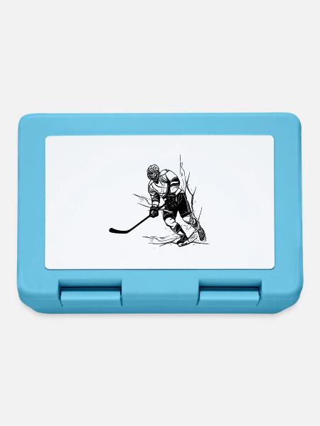 Cooler Eishockey Spieler Fan Motiv - Brotdose - Saphirblau