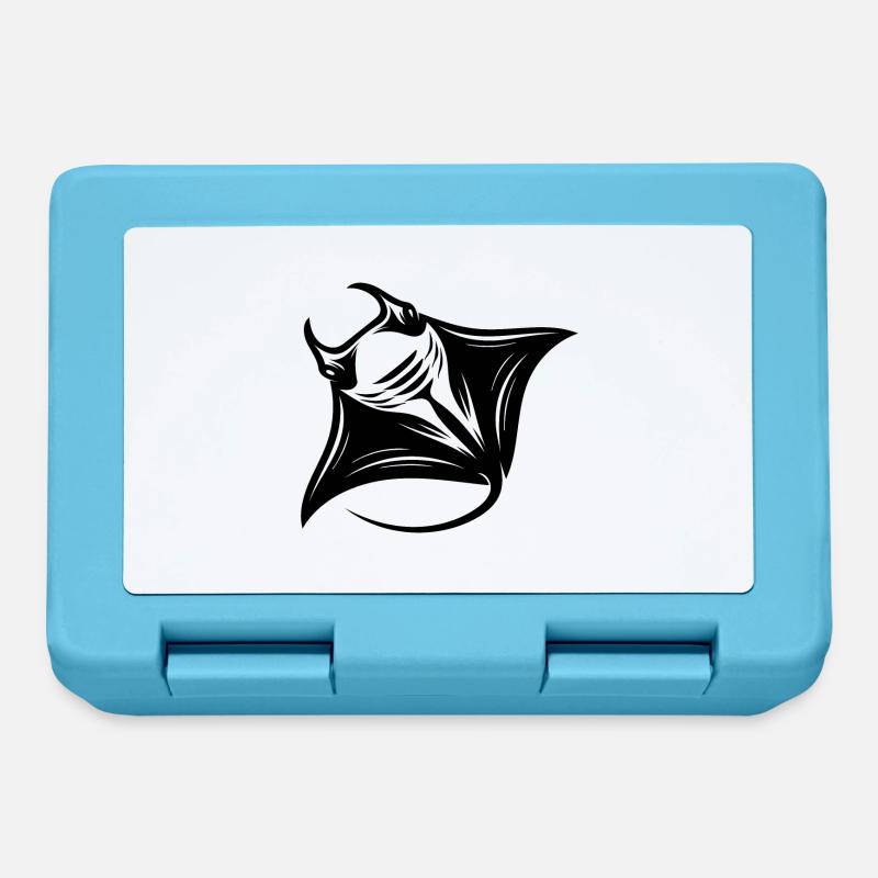 Eleganter riesiger Mantarochen im Flug - Brotdose - Saphirblau