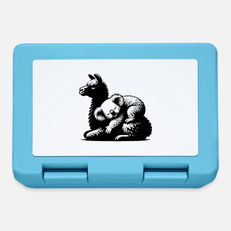 Koala mignon sur un lama endormi - Boîte à goûter - bleu saphir