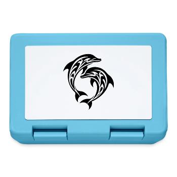 Tribal Tattoo Springende Delfine - Brotdose - Saphirblau - Vorne