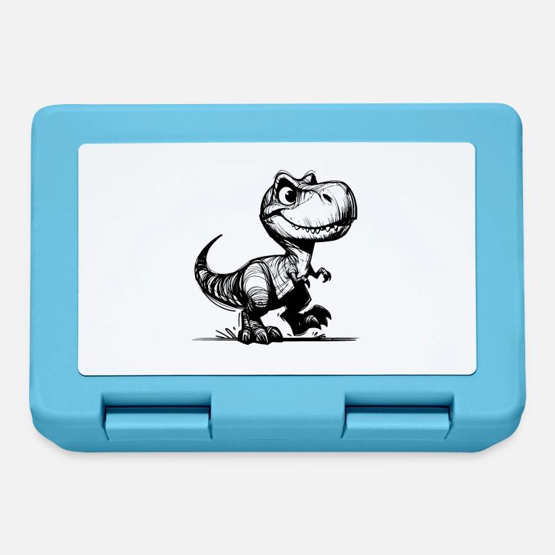 Small cute T-Rex Dino - Lunchbox - sapphire blue