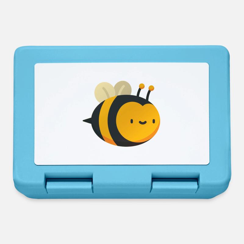abeille mignonne heureuse - Boîte à goûter - bleu saphir