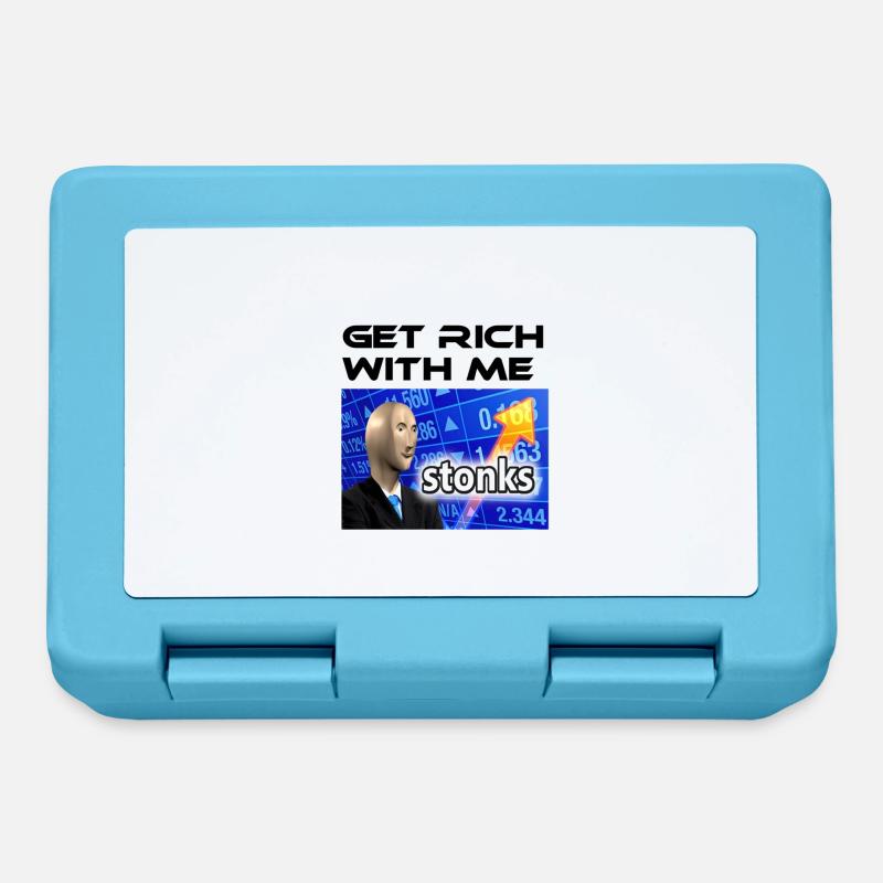 Deviens riche avec moi, meme Stonks - Boîte à goûter - bleu saphir