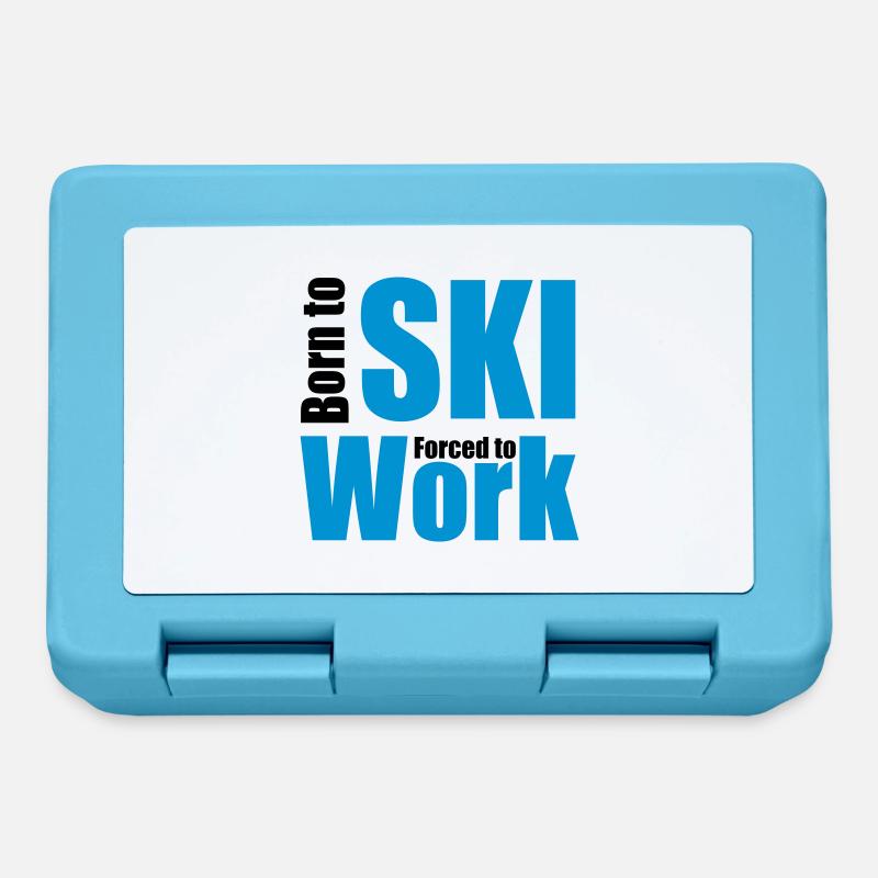 ski - Brotdose - Saphirblau