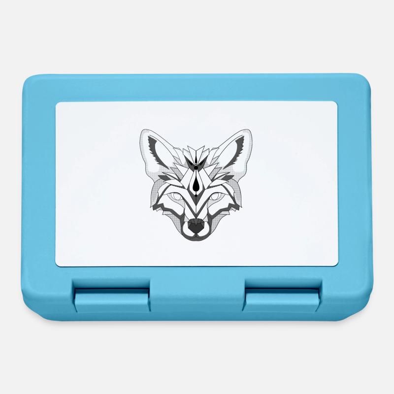 Minimalist fox - Lunchbox - sapphire blue
