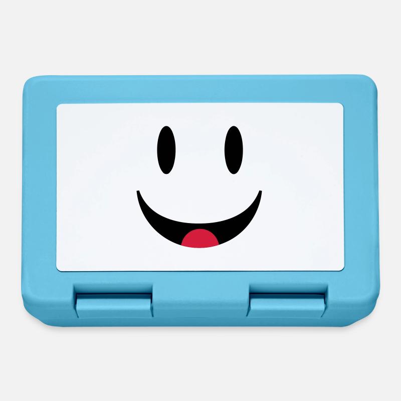 Visage souriant heureux avec la langue - Boîte à goûter - bleu saphir