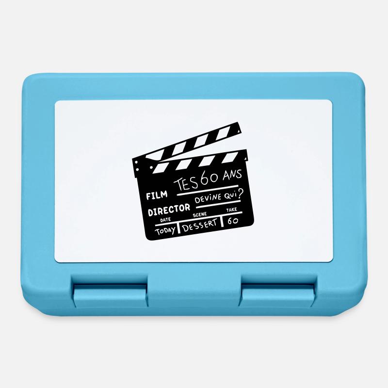 60 ans clap cinema - Boîte à goûter - bleu saphir