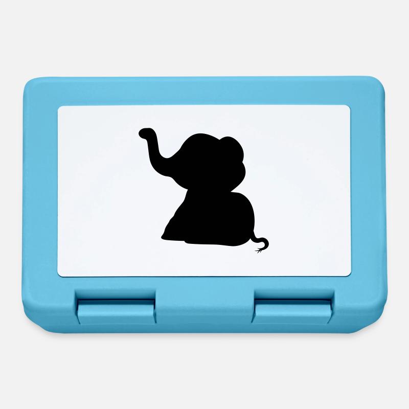 sitzender elefant silhouette suess kalb klein kind - Brotdose - Saphirblau