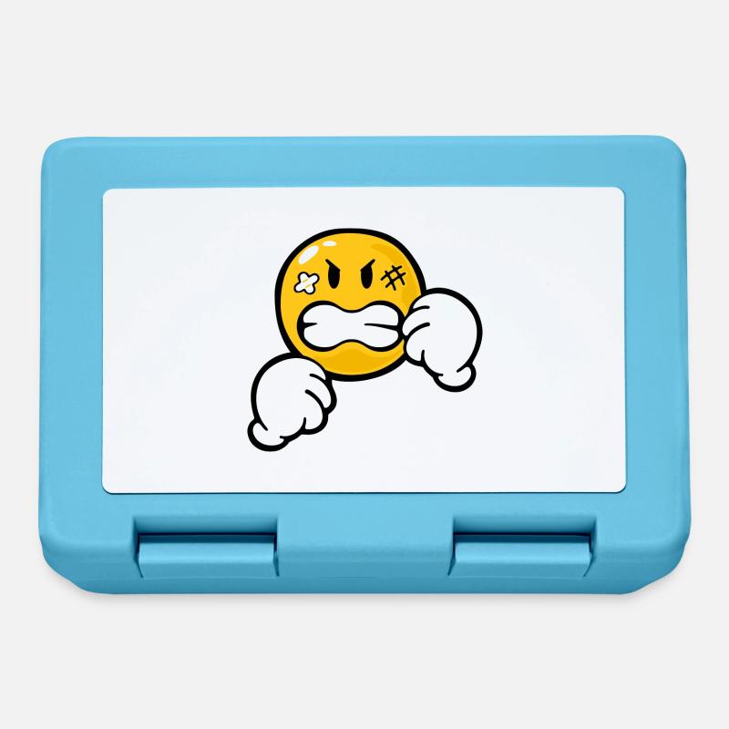 Smiley Anger Aggression - Brotdose - Saphirblau
