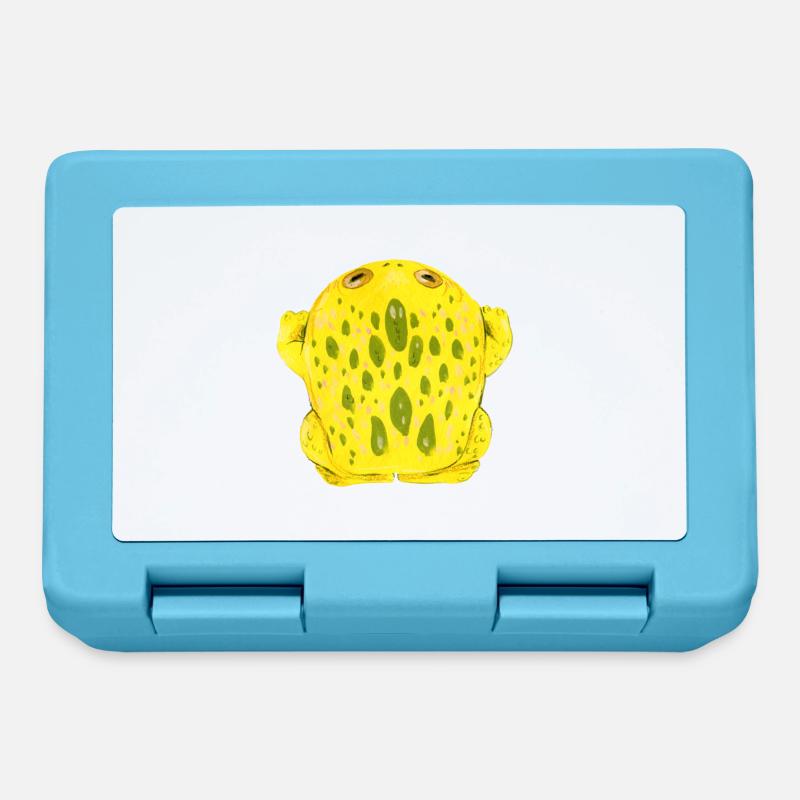 Crapaud grenouille jaune - Boîte à goûter - bleu saphir