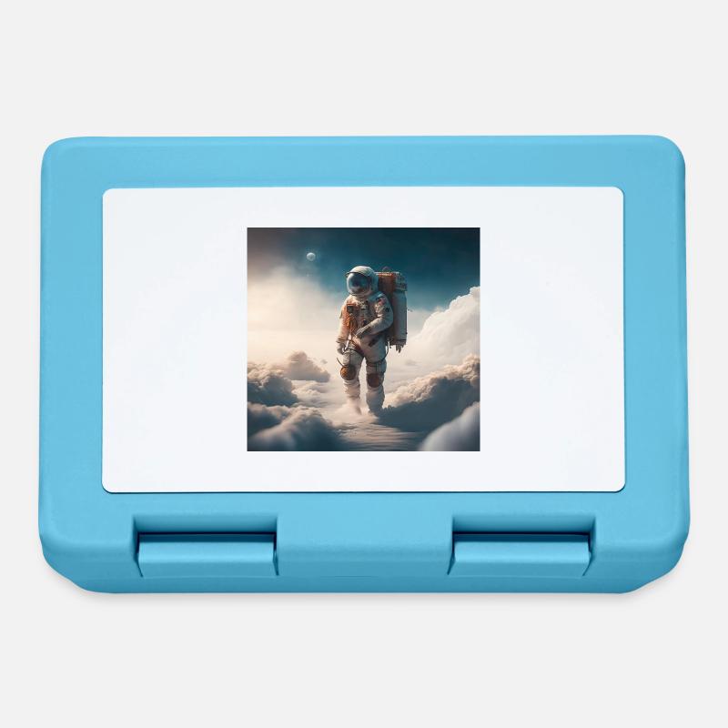 An astronaut walking on clouds - Lunchbox - sapphire blue