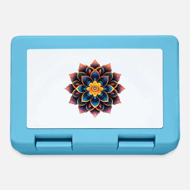 Mandala Fleur Colorée - Boîte à goûter - bleu saphir