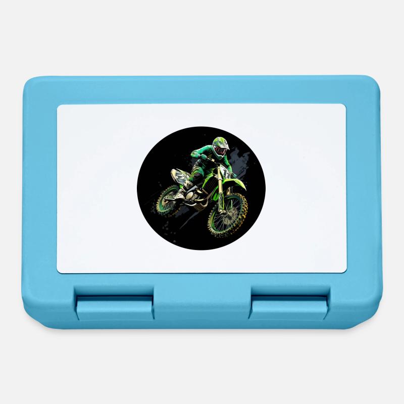 Logo de motocross - Boîte à goûter - bleu saphir