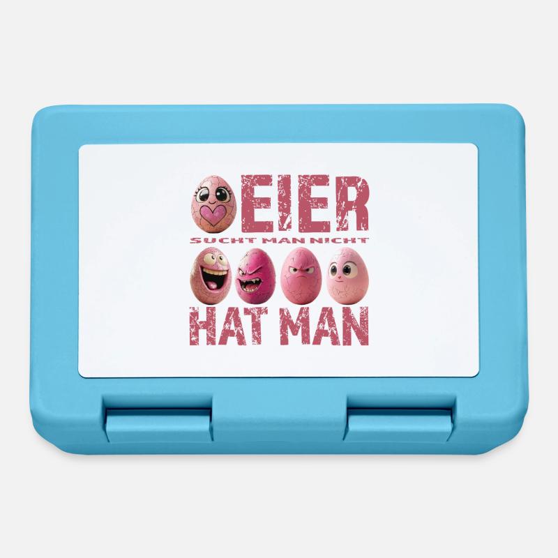 Eier sucht man nicht – Eier hat man – Pink Edition - Brotdose - Saphirblau