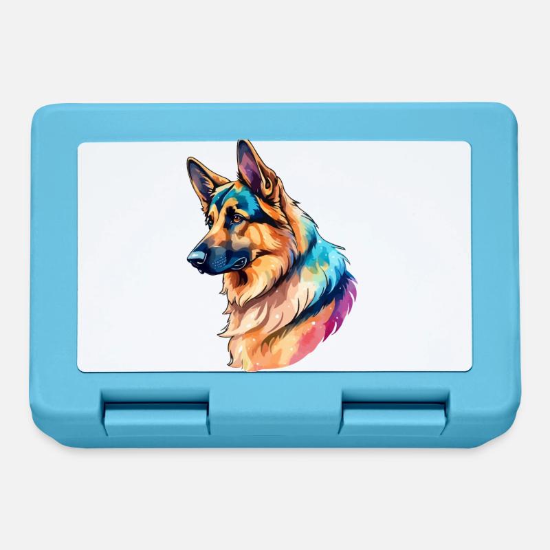 Deutscher Schäferhund Wasserfarben - Brotdose - Saphirblau
