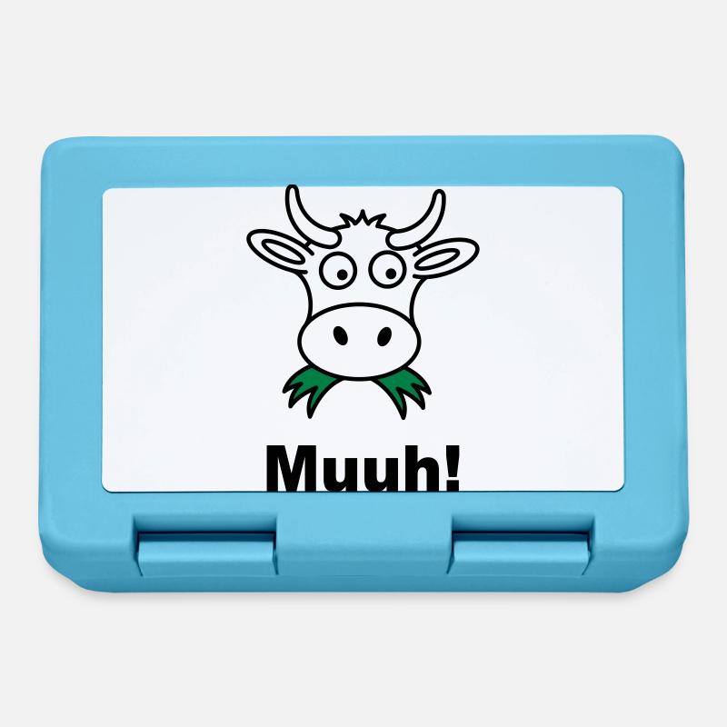 vache - Boîte à goûter - bleu saphir