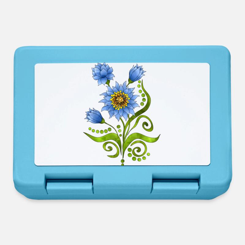 fleurs - Boîte à goûter - bleu saphir