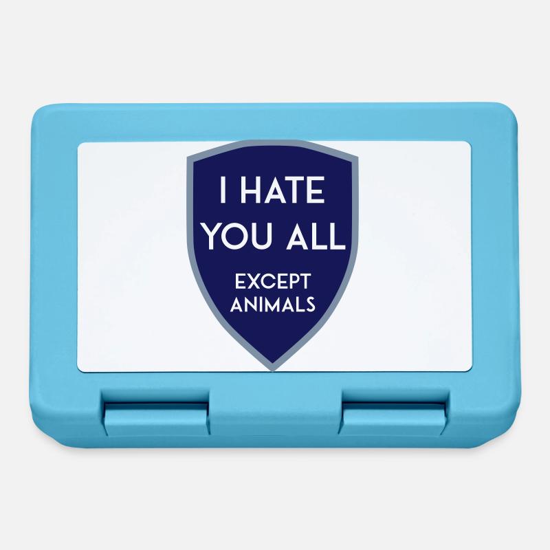I HATE YOU ALL EXCEPT ANIMALS SHIELD - Lunchbox - sapphire blue